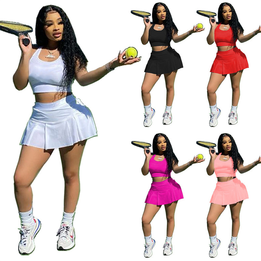 Plus size 2XL Women sexy two piece dresses solid color sleeveless crop top+pleated skirt casual letter print skirts suits summer clothing 5013, Mix color 
Plus size 2XL Women sexy two piece dresses solid color sleeveless crop top+pleated skirt casual letter print skirts suits summer clothing 5013, Mix color