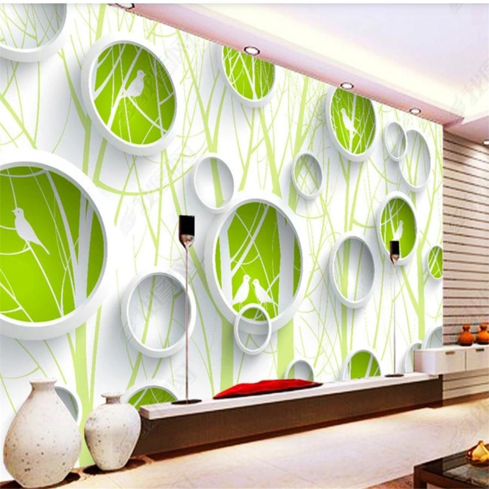 custom photo murals stereoscopic wallpaper Simple abstract tree bird wallpapers 3D TV background wall