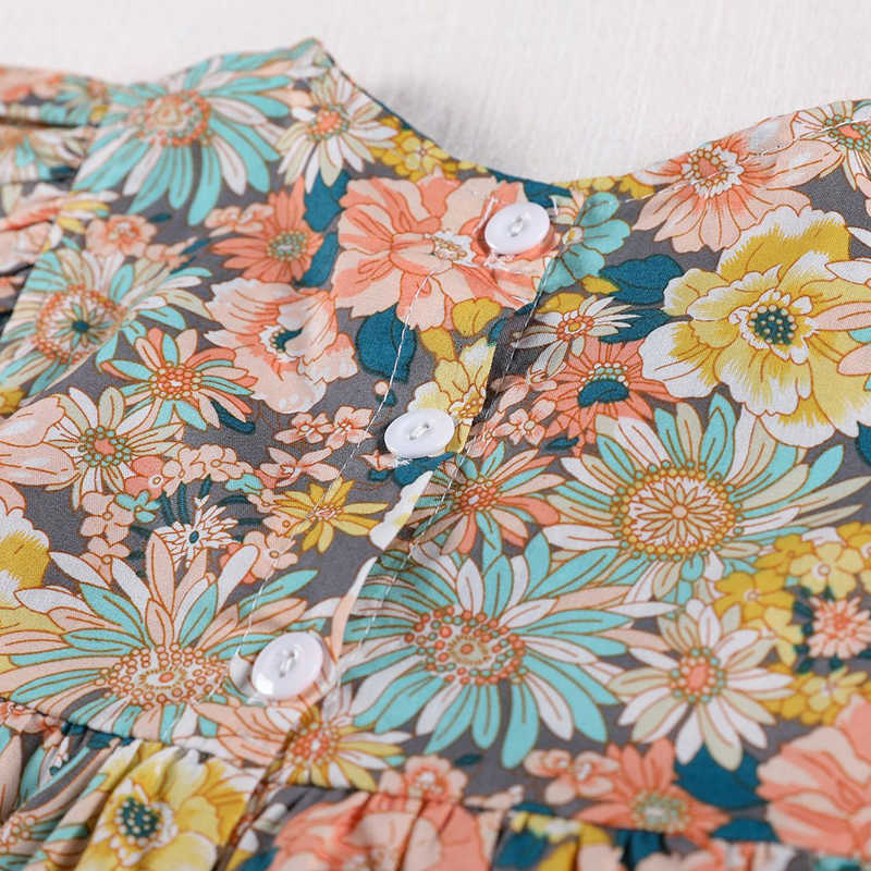 Korean Japan Style Baby Girls Clothing Sets Dress Tops+ PP Shorts Summer Cotton Flower Short sleeve Clothes Suit 210804