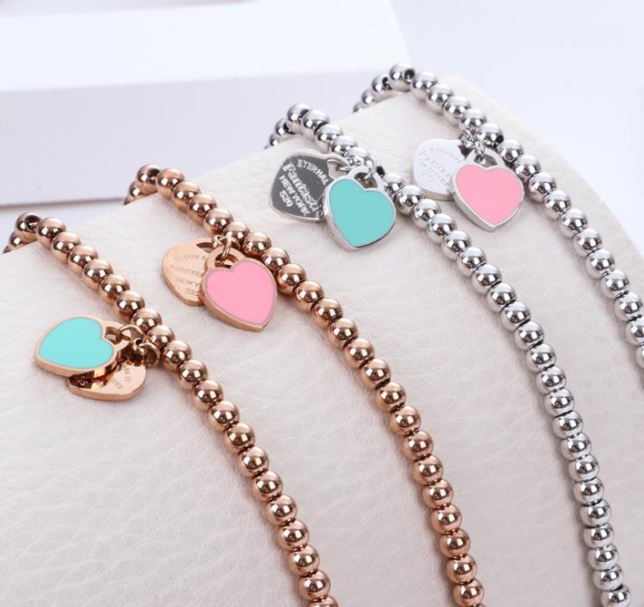 Women Stainless Beaded Hand Chain Pink Blue Heart Charms Bracelets Bangles Wedding Jewelry Women's Gift
Women Stainless Beaded Hand Chain Pink Blue Heart Charms Bracelets Bangles Wedding Jewelry Women's Gift