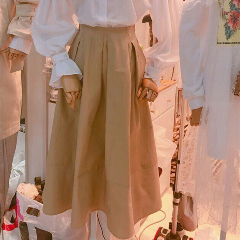 Nomikuma Two Piece Set Women Lantern Sleeve Causal Blouse Shirt + High Waist A-line Skirt Korean Elegant Spring Suits 6F406 210427