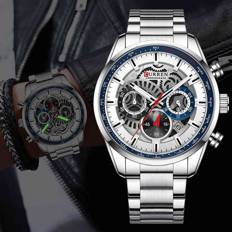 CURREN Watches for Men Top Brand Fashion Sport Mens Watch Stainless Steel Waterproof Clock Chronograph Quartz Wristwatch Male 210517, Coffee
CURREN Watches for Men Top Brand Fashion Sport Mens Watch Stainless Steel Waterproof Clock Chronograph Quartz Wristwatch Male 210517, Coffee
