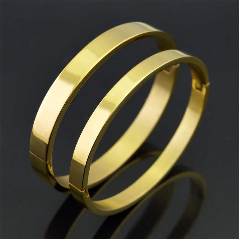 Charm 8mm Stainless Steel Couple Bangles for Women Romantic Gift High Polished Gold Color Smooth Men Bracelets Punk Accessories Q0719
Charm 8mm Stainless Steel Couple Bangles for Women Romantic Gift High Polished Gold Color Smooth Men Bracelets Punk Accessories Q0719