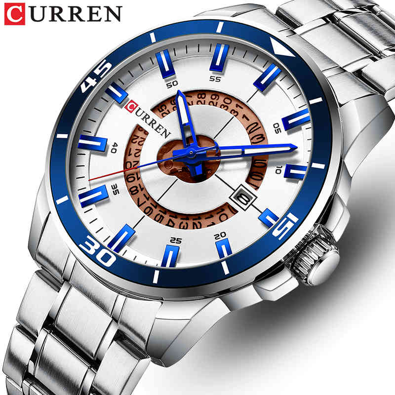 CURREN Men Watches Top Brand Luxury Fashion Quartz Men's Watch Steel Waterproof Sports Male Wrist Watch Clock Relogio Masculino 210517, Silver black
CURREN Men Watches Top Brand Luxury Fashion Quartz Men's Watch Steel Waterproof Sports Male Wrist Watch Clock Relogio Masculino 210517, Silver black