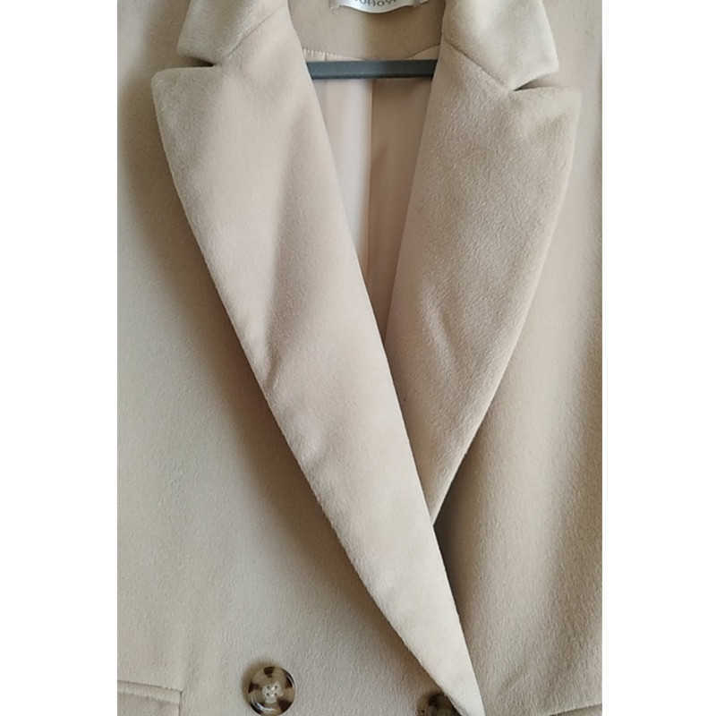 Women Winter Coat Wool Double breasted cashmere Vintage Elegant jacket Fashion Outerwear White X-Long Female 210909