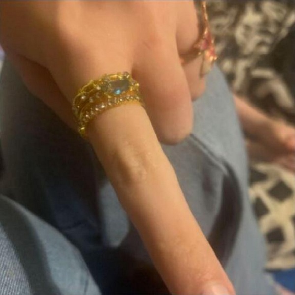 Ring Designer Fine Jewellery Gold Plated Blue Cubic Zirconia Princess Assortment for Engagement Wedding Ceremony Gift High Quality Textured Finish