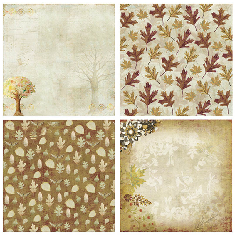 Scrapbooking Paper Single-side Printed Craft Gift Wrapping Papers Nostalgia Background Pad Handmade DIY Decorative