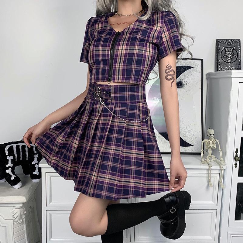 Girls JK Uniform Female Japanese School Uniforms Teenagers Suits Plaid Shirt Pleated Skirts Sailor Costumes Clothes For Women Women's Tracks