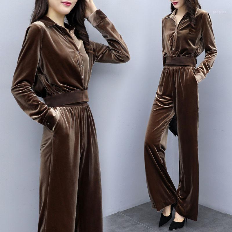 Two Piece Set Gold Velvet Tracksuit High Waist Wide Leg Pants Women Suit 2 Spring Autumn 2021 Matching Sets F66, Gray
Two Piece Set Gold Velvet Tracksuit High Waist Wide Leg Pants Women Suit 2 Spring Autumn 2021 Matching Sets F66, Gray