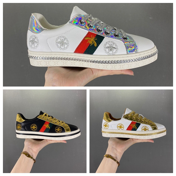 2021 Top Quality Scarpe Men Women Casual Shoes Fashion Sneakers Golden Silver Black Leather Bee Embroidered Chaussures Size36 37 38 39 40 41 42 43 44
2021 Top Quality Scarpe Men Women Casual Shoes Fashion Sneakers Golden Silver Black Leather Bee Embroidered Chaussures Size36 37 38 39 40 41 42 43 44