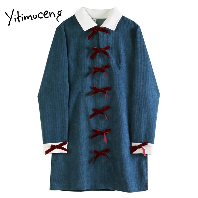 Yitimuceng Bow Dress Women Solid Spring Peter Pan Collar Solid Full Long Sleeve High Waist Vintage Fashion Office Lady 210601, Blue
Yitimuceng Bow Dress Women Solid Spring Peter Pan Collar Solid Full Long Sleeve High Waist Vintage Fashion Office Lady 210601, Blue