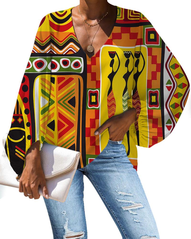 Women' Blouses & Shirts Nopersonality African Trandition Tribal Pattern Women Sexy V-neck Blouse 2021 Female Loose Tops Long Sleeve Chiffon, Alp1402b2-1
Women' Blouses & Shirts Nopersonality African Trandition Tribal Pattern Women Sexy V-neck Blouse 2021 Female Loose Tops Long Sleeve Chiffon, Alp1402b2-1