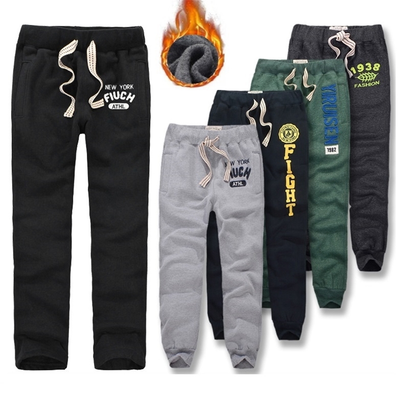 Winter Pants Men Thick Cotton Sweatpants Full Length Trousers soft and breathable joggers size S to 3XL 211112