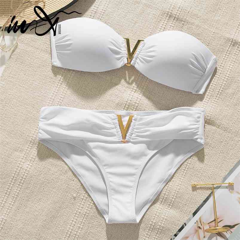 In-X Push up swimsuit female Sexy v neck bikini Bandeau swimwear women Strapless biquini Metal Bathing suit Two piece suits 210629, X20sw3677-1
In-X Push up swimsuit female Sexy v neck bikini Bandeau swimwear women Strapless biquini Metal Bathing suit Two piece suits 210629, X20sw3677-1