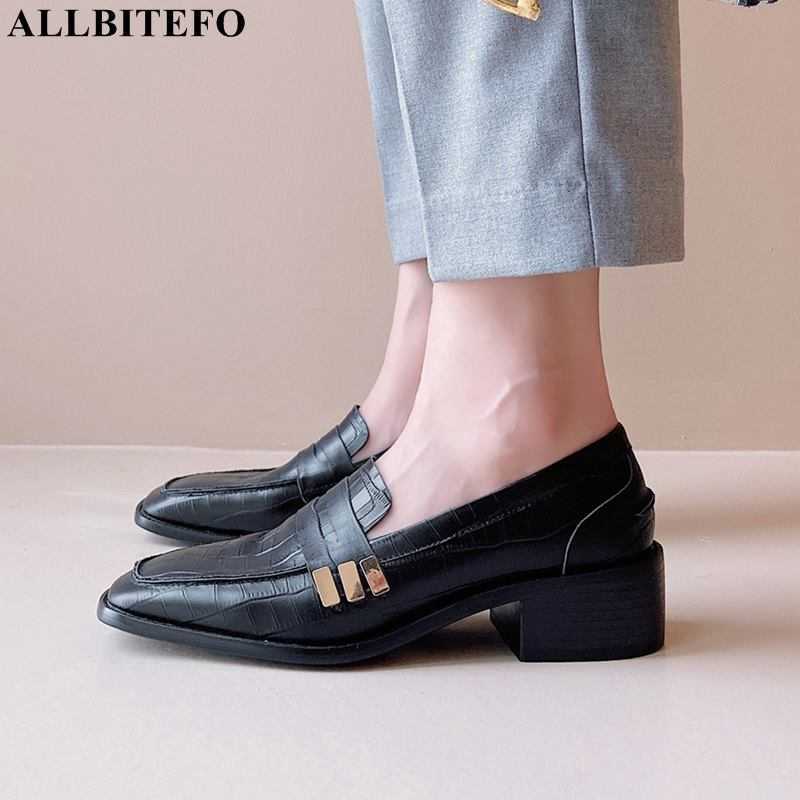 ALLBITEFO natural genuine leather women heels spring thick heel square toe fashion leisure street high heel shoes high heels 210611, As picture
ALLBITEFO natural genuine leather women heels spring thick heel square toe fashion leisure street high heel shoes high heels 210611, As picture