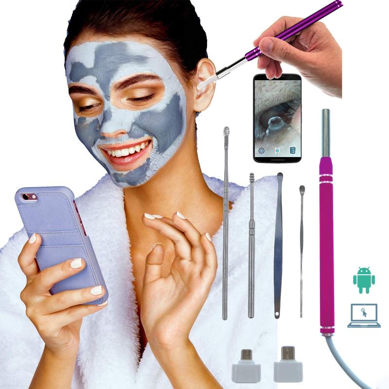 Cameras Spade Ear Cleaning 3 IN 1 Inspection Camera Portable Otoscope 5.5mm Ears Endoscope Ent Otoscopio USB Earpick
Cameras Spade Ear Cleaning 3 IN 1 Inspection Camera Portable Otoscope 5.5mm Ears Endoscope Ent Otoscopio USB Earpick