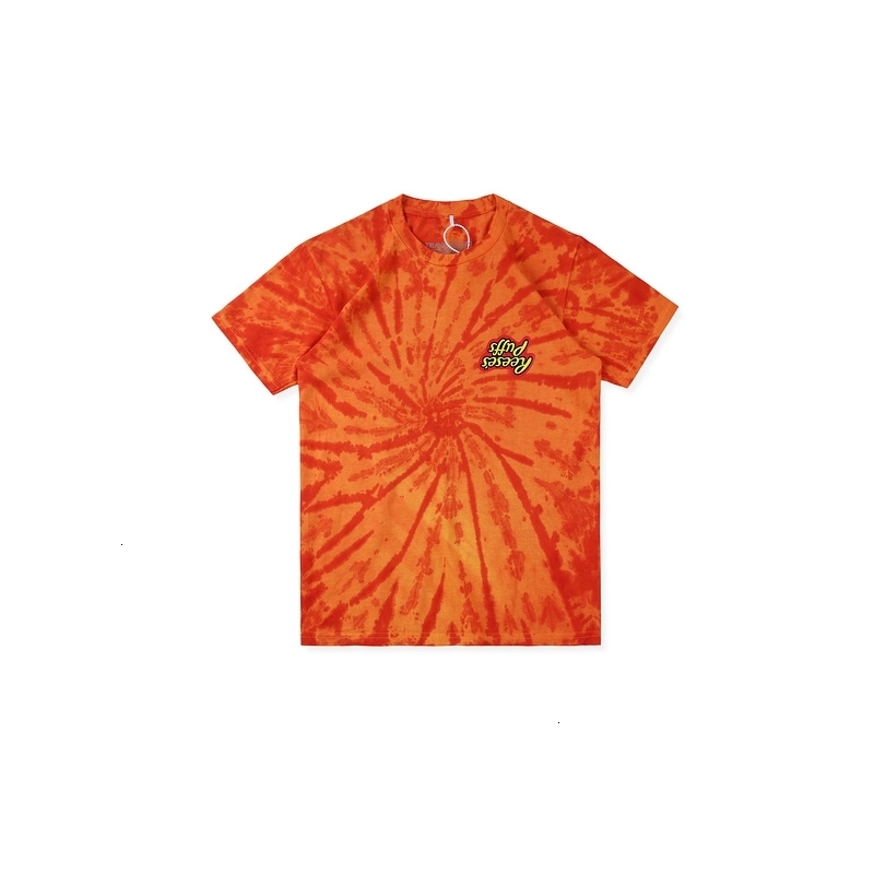 Men's T-Shirts Travis Scott X Reeses Puffs Orange Tie-dye shirts tees Hiphop Streetwear Short Sleeve Cotton T shirt Summer Style N5KK