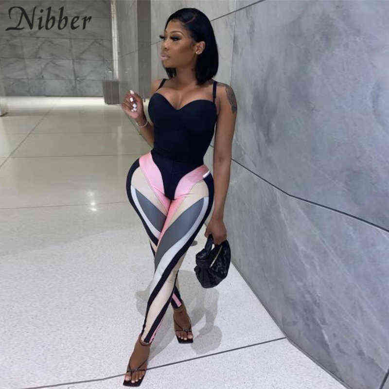 Nibber Neon Color Blocking Women Leggings High Waist Stretchy Skinny Striped Fitness Pants Match Female Streetwear Slim Deal 211204