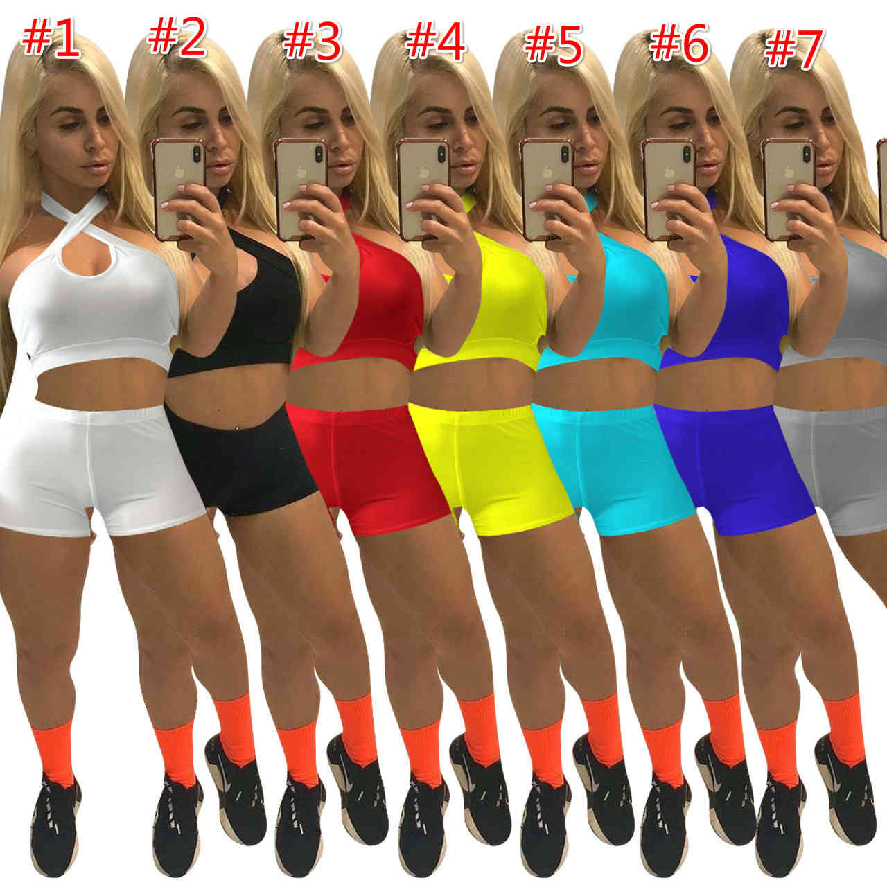 Summer Women Tracksuits Designer Two Piece Short Set Sexy Crop Top Shorts Outfits Solid Color Sleeveless Casual Slim Vest Pants Sportswear, Khaki
Summer Women Tracksuits Designer Two Piece Short Set Sexy Crop Top Shorts Outfits Solid Color Sleeveless Casual Slim Vest Pants Sportswear, Khaki