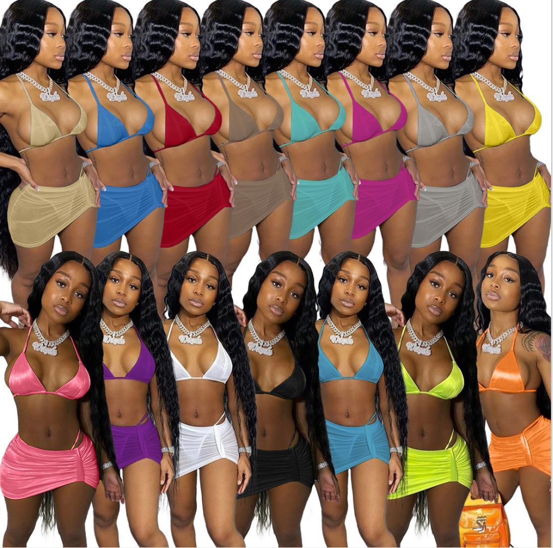 3 Styles Summer Women Swimwear 3 Piece Bikini Set Sexy Swimsuit Solid color Bathing suits Plus size S-2XL Swimming clothes beach wear 1032, A1-a15(s-xxl)
3 Styles Summer Women Swimwear 3 Piece Bikini Set Sexy Swimsuit Solid color Bathing suits Plus size S-2XL Swimming clothes beach wear 1032, A1-a15(s-xxl)