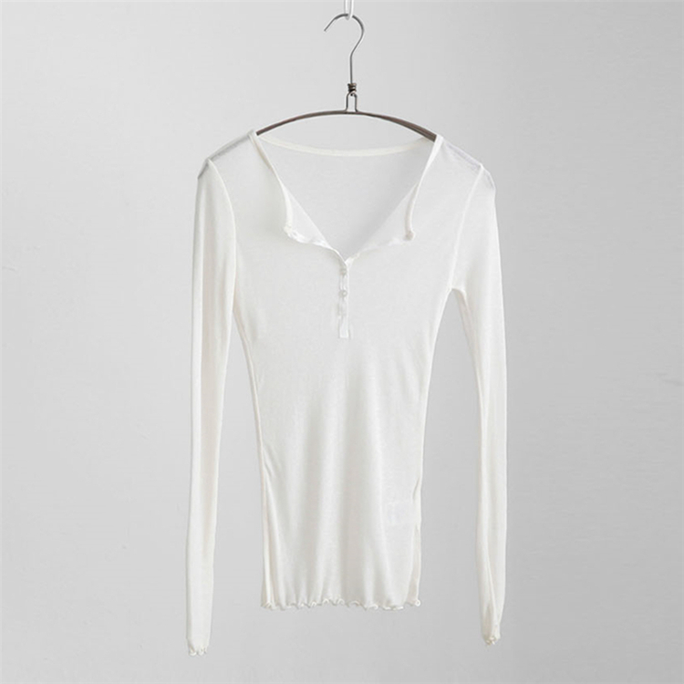 White Feminina Thin Sexy Shirts Women Korean Autumn V-collar Joker Solid Blouse Button Slim Fit Tops Blusas 6884 50 210508