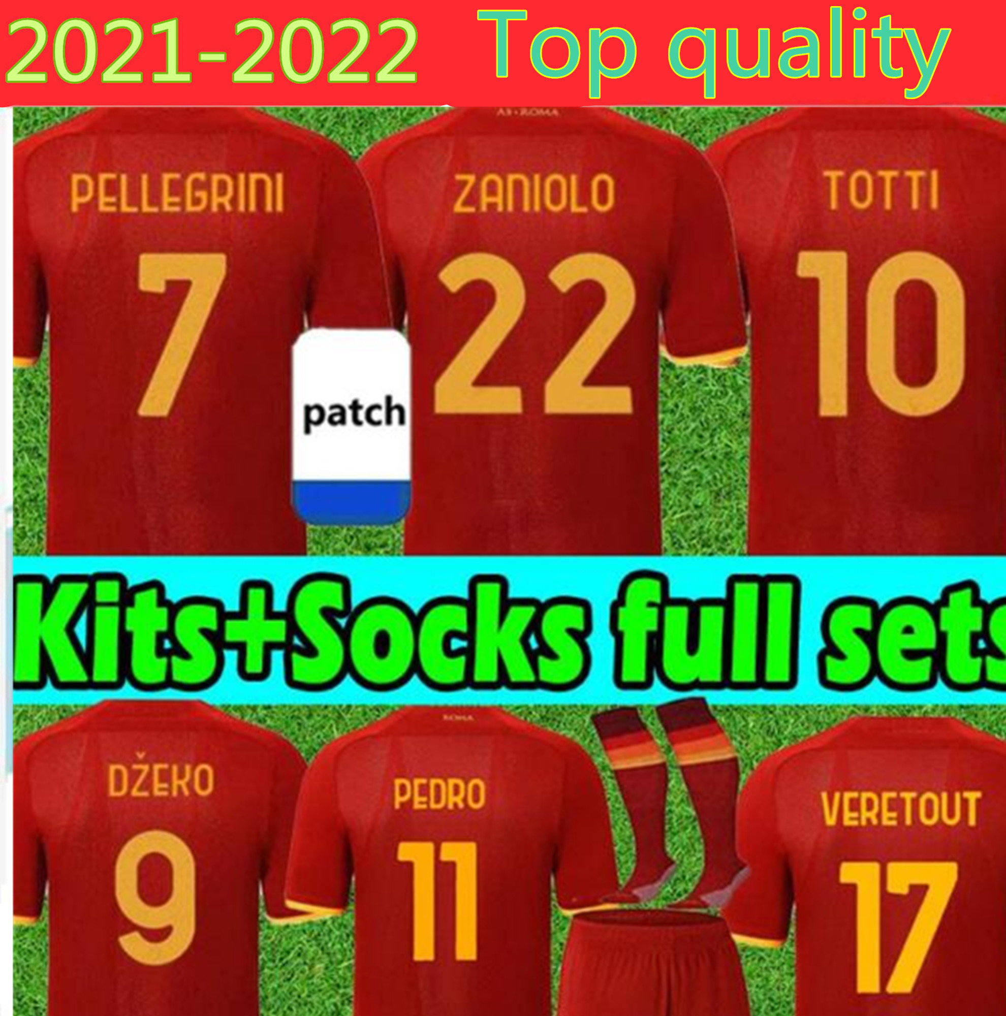 2021 2022 Jersey Soccer JERSEYS TOTTI DZEKO ZANIOLO KLUIVERT 21/22 MEN kits socks full sets ROME Football Shirts Uniforms, Black
2021 2022 Jersey Soccer JERSEYS TOTTI DZEKO ZANIOLO KLUIVERT 21/22 MEN kits socks full sets ROME Football Shirts Uniforms, Black