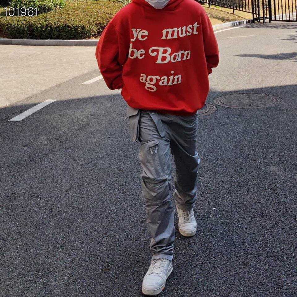 Drop CPFM Ye Must Be Born Again Hoodie Hip Hop Rapper Sweatshirt Letter Printing Heavyweight Pullover Hoodies 211014