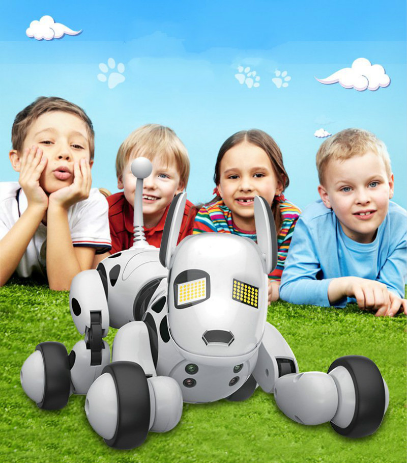 Electronics RobotsChild Holiday Best gift RC toys walking dog 2.4G Wireless Remote Control Smart Dog Electronic Pet Educational
