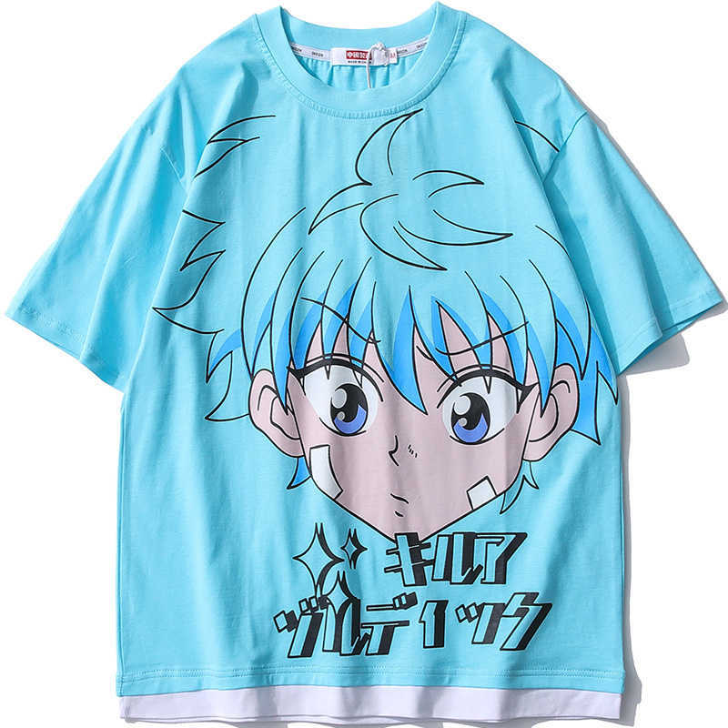 Aolamegs T-shirt Men Japanese Anime Boy Kanji Printed Casual Streetwear Summer Fashion Harajuku College Style Tops Clothing 210604