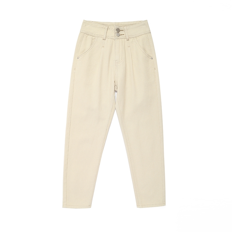 Spring Autumn Plus Size Casual Style High Waist Ankle-Length Loose Straight Jeans For Women Pants 210514