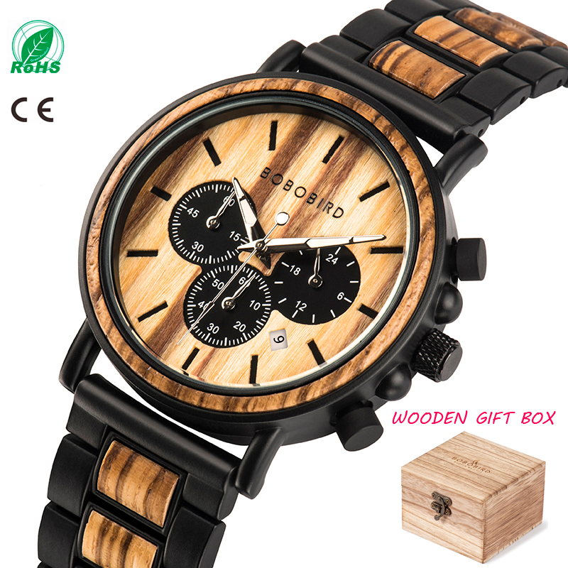 BOBO BIRD Wooden Watch Men erkek kol saati Luxury Stylish Wood Timepieces Chronograph Military Quartz Watches in Wood Gift Box, W-p09-1
BOBO BIRD Wooden Watch Men erkek kol saati Luxury Stylish Wood Timepieces Chronograph Military Quartz Watches in Wood Gift Box, W-p09-1