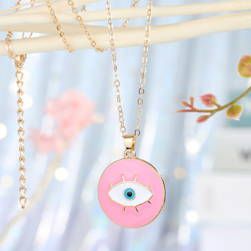Fashion Enamel Evil Eyes Pendant Necklace For Womens Jewelry Big Turkish Eye Chains Choker Necklaces Clavicel Chains for women jewelry
