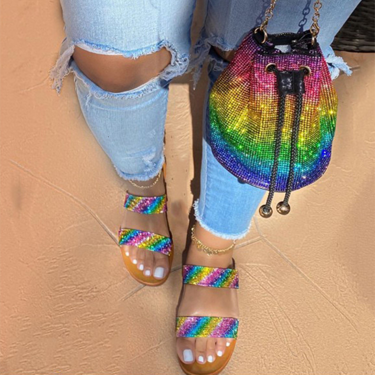 2021 Summer fashionable diamond women's sandals matching bags rhinestone jelly shoes and purse sets, Clear jelly side set
2021 Summer fashionable diamond women's sandals matching bags rhinestone jelly shoes and purse sets, Clear jelly side set