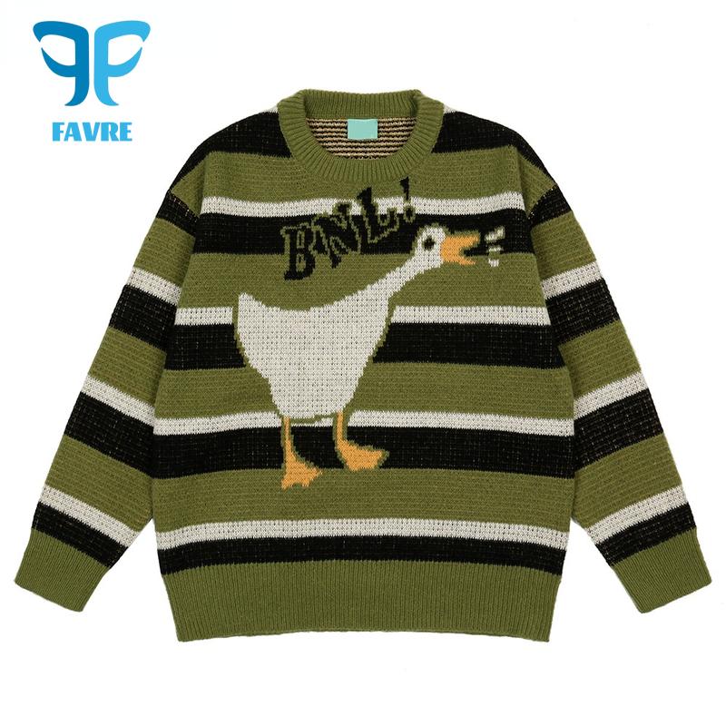 Men's Sweaters FAVRE Funny Duck Striped Sweater Men Pullover Oversized Vintage Unisex Clothing Loose Fashion Casual Jumpers, White;black
Men's Sweaters FAVRE Funny Duck Striped Sweater Men Pullover Oversized Vintage Unisex Clothing Loose Fashion Casual Jumpers, White;black