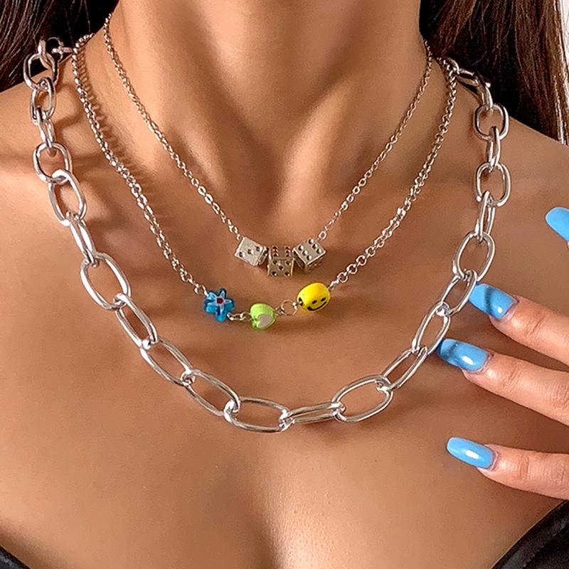 Pendant Necklaces Sindlan 3Pcs Punk Dice Silver Color Chain Necklace For Women Hip Hop Streetwear Cartoon Couple EMO Fashion Jewelry Colar
Pendant Necklaces Sindlan 3Pcs Punk Dice Silver Color Chain Necklace For Women Hip Hop Streetwear Cartoon Couple EMO Fashion Jewelry Colar