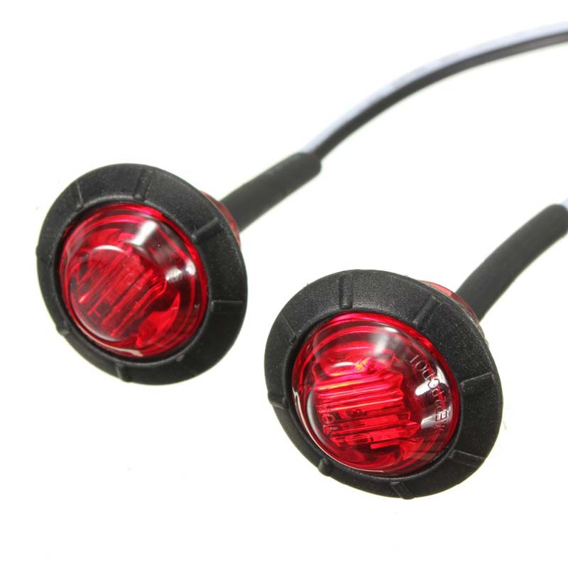 Vehicle LED Light Truch Bulb Boat Bulbs 12V/24V 3LED 3/4" Round Trailer Side Marker Lamps For Trucks Clearance Lights Truck Turn Signal Lamp