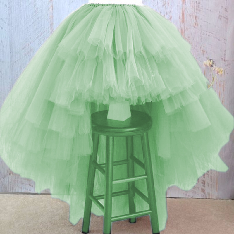 Asymmetrical High Low Tiered Puffy Tulle Skirts For Women Special ned Floor Length Long Women Skirt Tutu Custom Made 210412