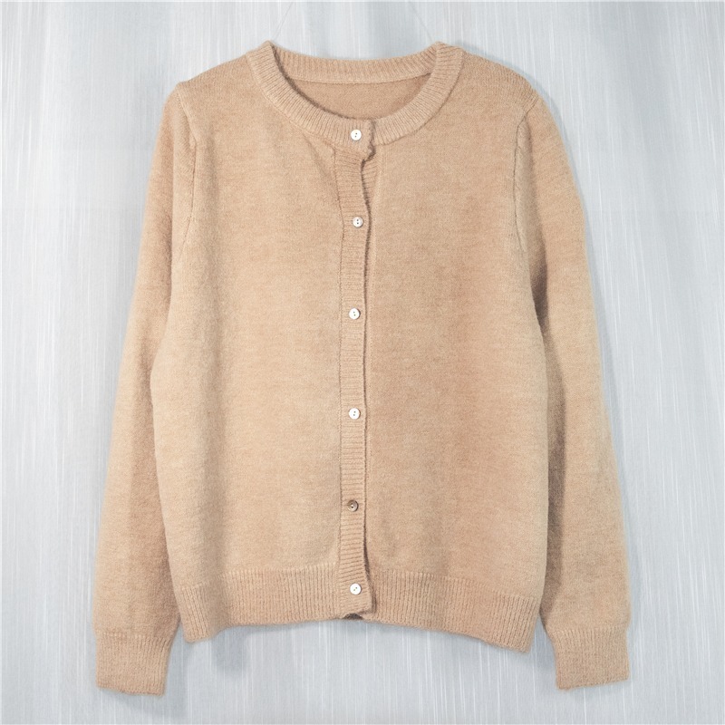 Fashion 6 Colors Single-breasted Sweaters Women Autumn O-neck Long Sleeve Loose Sweater Thicken Knitted Cardigan 10949 210506