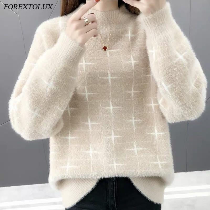 Women's Sweaters Forextolux 2021 Velvet Knit Women Cross Sweater Pullover Long Sleeve Loose Warm Lady Jumper Half Turtleneck Large Size, Pink
Women's Sweaters Forextolux 2021 Velvet Knit Women Cross Sweater Pullover Long Sleeve Loose Warm Lady Jumper Half Turtleneck Large Size, Pink
