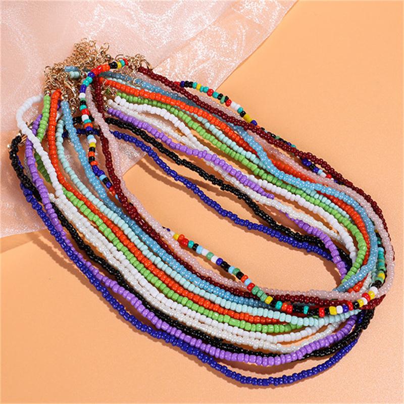Chains Simple Choker Necklace Women Fashion Seed Beads Stand Of Girl For Party Beach Travel Trendy Jewelry, Silver
Chains Simple Choker Necklace Women Fashion Seed Beads Stand Of Girl For Party Beach Travel Trendy Jewelry, Silver