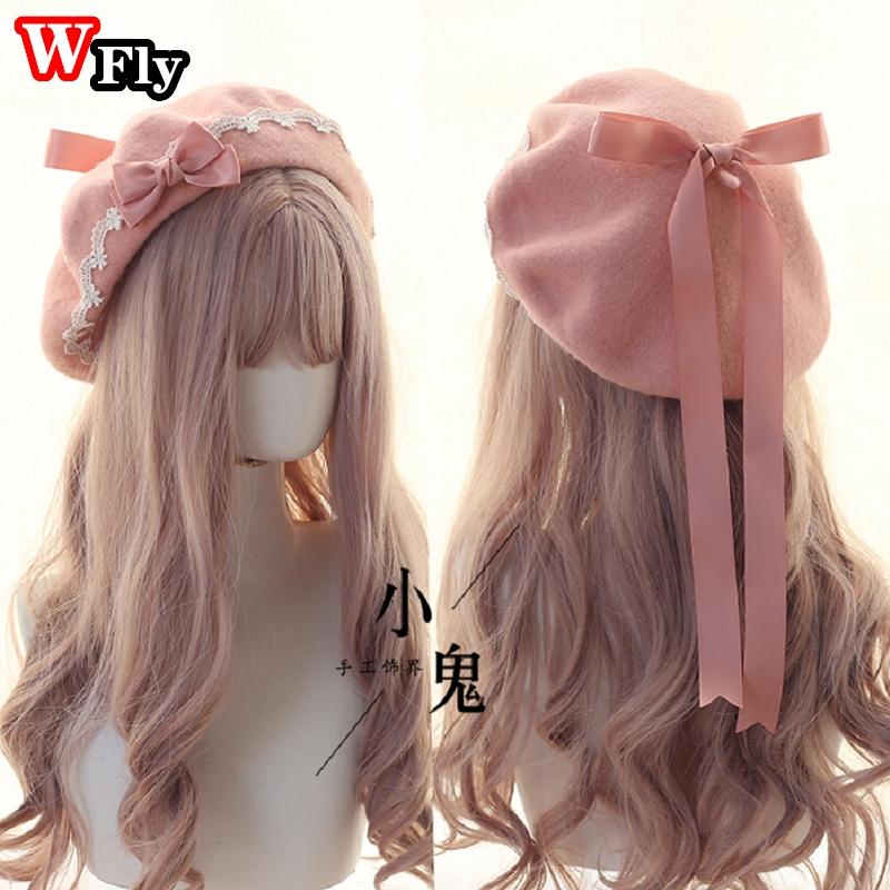 Berets Japanese Harajuku Women Girls Bow Ribbon Hat Lovely Lolita Painter Beanie Cap Winter Keep Warm Wool Headdress Female, Style 5
Berets Japanese Harajuku Women Girls Bow Ribbon Hat Lovely Lolita Painter Beanie Cap Winter Keep Warm Wool Headdress Female, Style 5