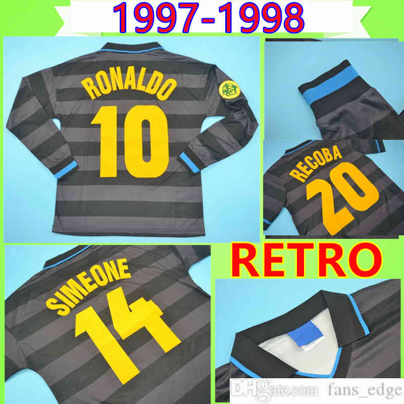 #10 RONALDO 1997 1998 Retro soccer jersey ZAMORANO long sleeve football shirt top Uniform black 97 98 classic DJORKAEFF SIMEONE Vintage Maglia da calcio, Retro 1997 1998 long sleeve
#10 RONALDO 1997 1998 Retro soccer jersey ZAMORANO long sleeve football shirt top Uniform black 97 98 classic DJORKAEFF SIMEONE Vintage Maglia da calcio, Retro 1997 1998 long sleeve