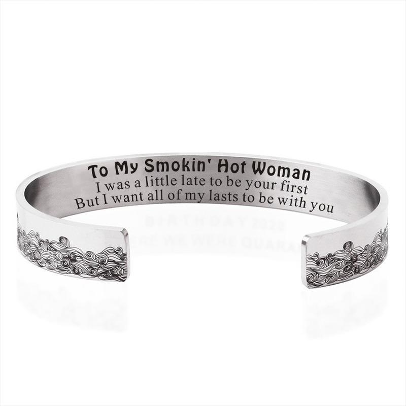 Bangle 2022 Silver Bracelet To My Smoke Stainless Steel Open 10mm Wave Lover Gift Bangles With Charms
Bangle 2022 Silver Bracelet To My Smoke Stainless Steel Open 10mm Wave Lover Gift Bangles With Charms