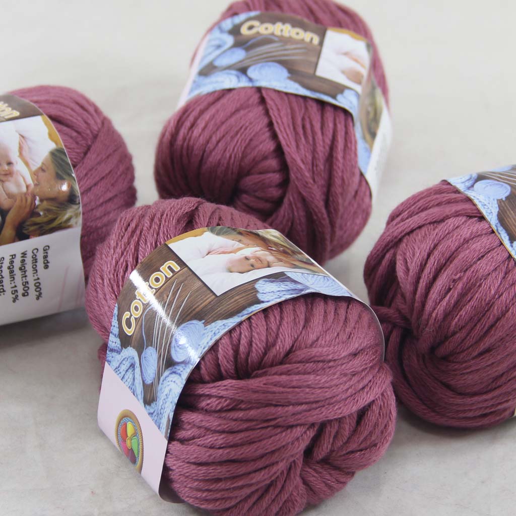 

Sale LOT 4 BallsX50g Special Thick Worsted 100% Cotton Yarn hand Knitting Ruby Heather 422-35-4, Multi-colored