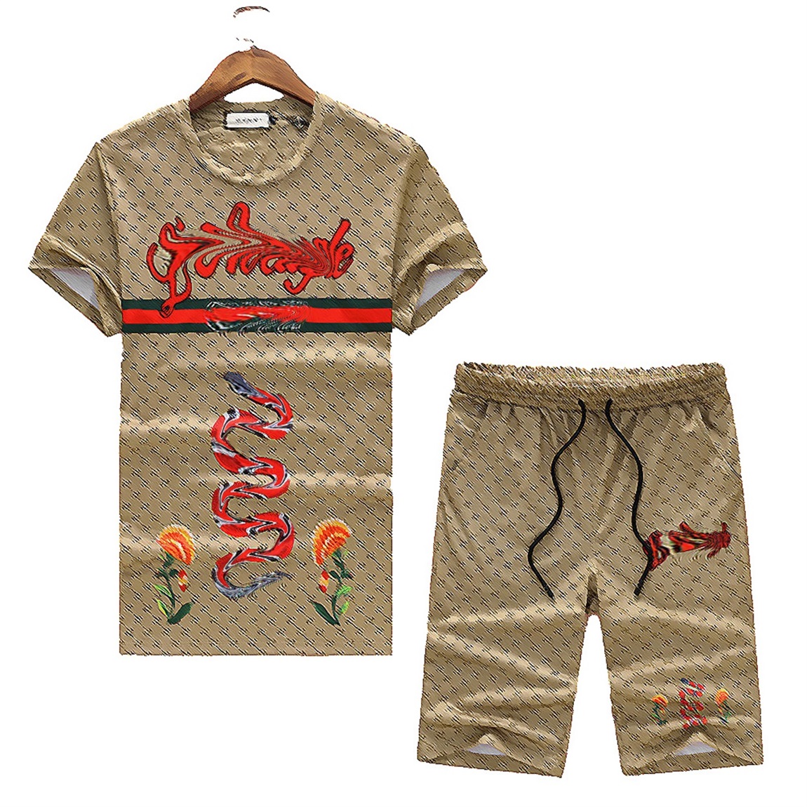 Mens Fashion Tracksuits Summer T Shirts + Shorts Clothing Sets with Letters Casual Streetwear Trend Suits Men Breathable Tees Pants B-23, Customize
Mens Fashion Tracksuits Summer T Shirts + Shorts Clothing Sets with Letters Casual Streetwear Trend Suits Men Breathable Tees Pants B-23, Customize