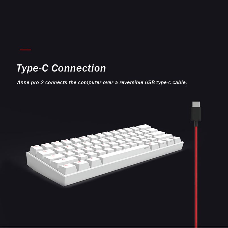 Anne Pro2 60% Bluetooth 4.0 Type-C RGB 61 Keys Mechanical Gaming Keyboard Cherry Switch Gateron Switch new dorp shipping