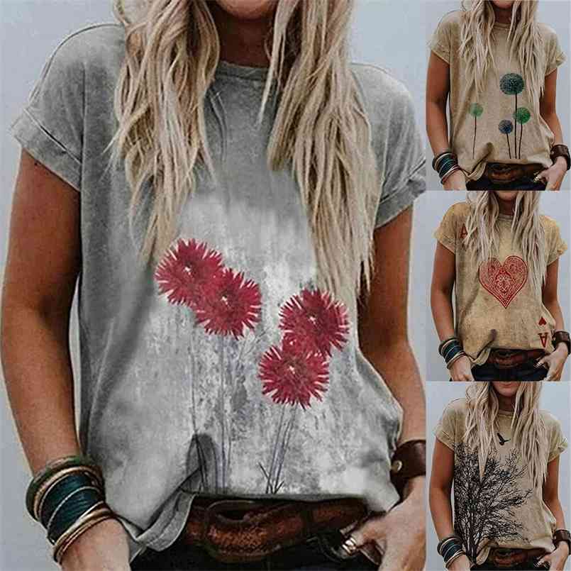 Women' Summer Round Neck Casual T Shirts Loose Unique Heart Shaped Faded -3XL Fashion Short Sleeve 210708
Women' Summer Round Neck Casual T Shirts Loose Unique Heart Shaped Faded -3XL Fashion Short Sleeve 210708