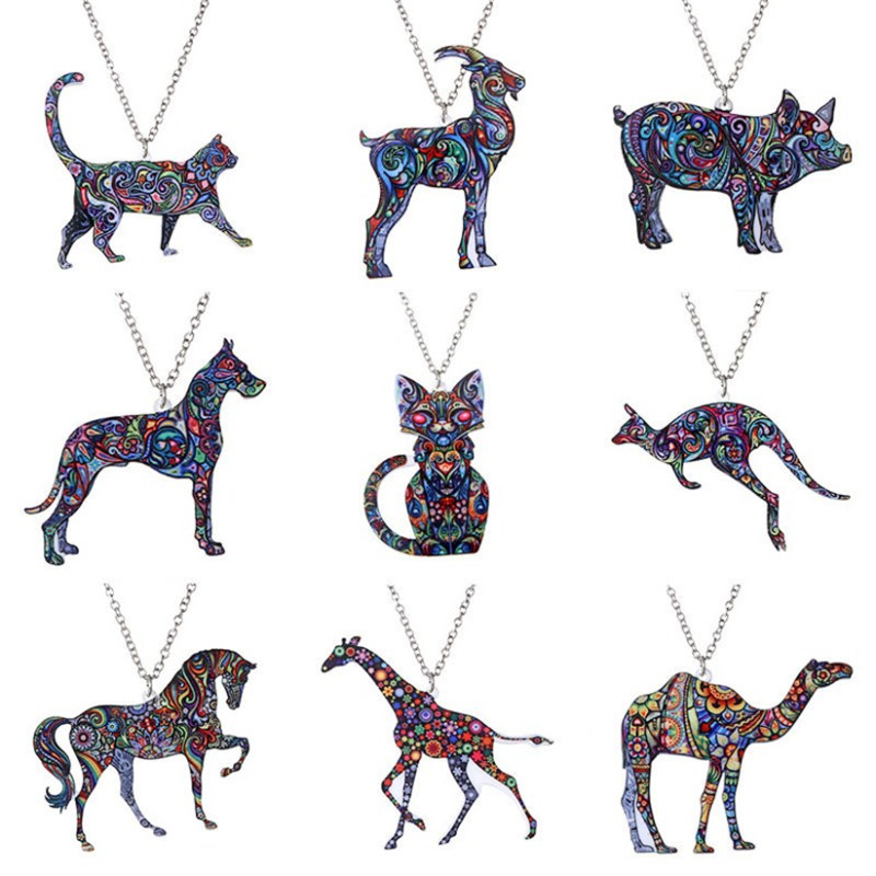 Acrylic Animal Necklace Pet Cat Dragon Pig Bird Wolf Horse Fish Dog Pendant Women Bohemia Jewelry Ethnic Long Chain
Acrylic Animal Necklace Pet Cat Dragon Pig Bird Wolf Horse Fish Dog Pendant Women Bohemia Jewelry Ethnic Long Chain