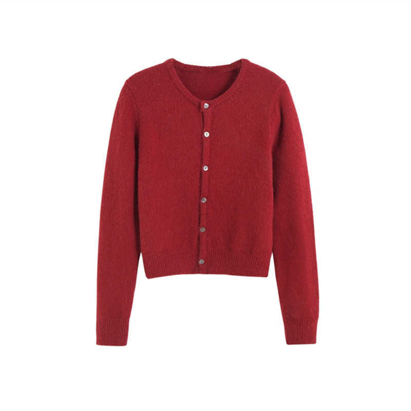 Korean Casual O-neck Long Sleeve Women Sweater Cardigans Autumn Winter Jumpers Single-breasted Female Knit Cardigans 11324 210528wtt