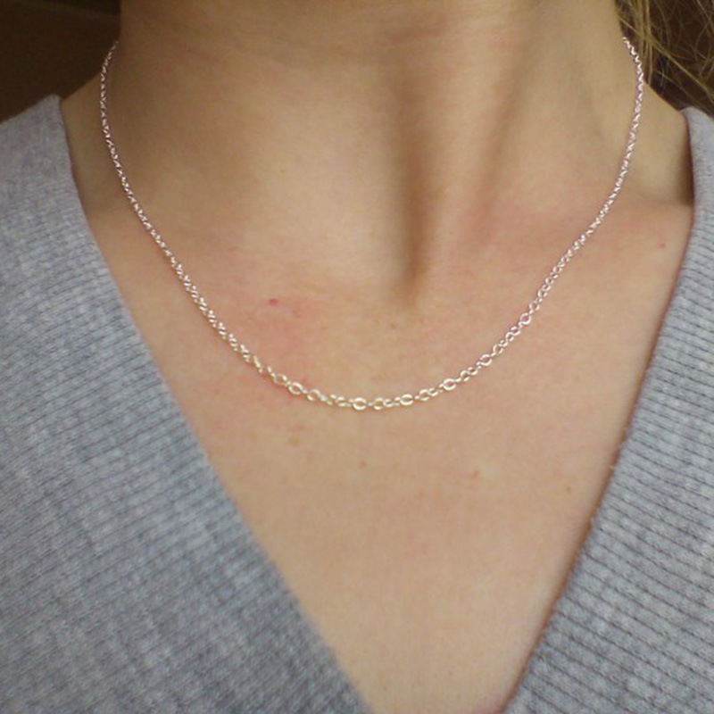 925 Sterling Silver Plated Link Rolo Chain Necklace With Lobster Clasps 16 18 20 22 24 Inch for Women Rope Chain Necklaces DIY Making Jewlery Factory 